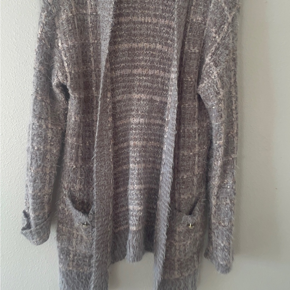 Cato Textured Gray Women's Cardigan - Picture 2 of 7